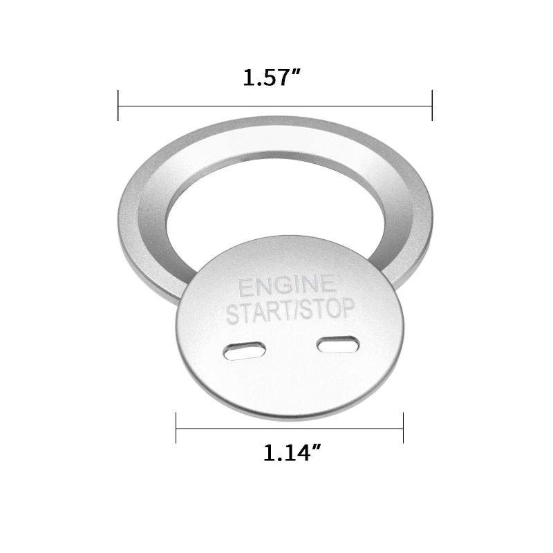 x xotic tech Xotic Tech Silver Aluminum Engine Start Button with Surrounding Trim Compatible with Chevrolet Equinox Tahoe Cruz - Image 4